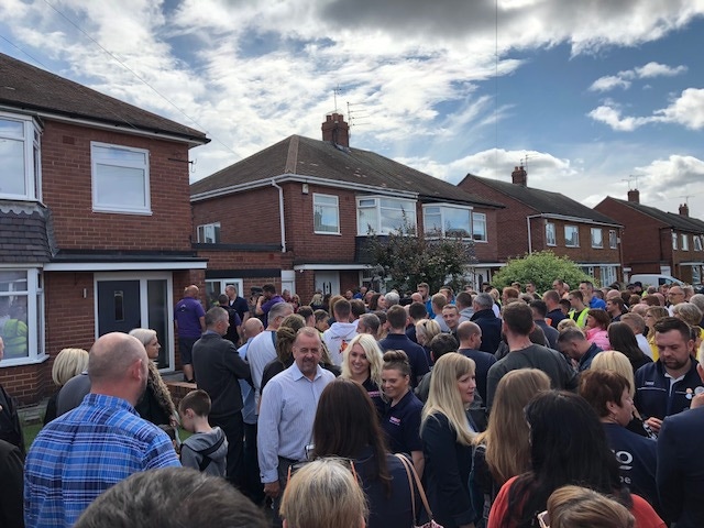 P C Henderson Attends ‘DIY SOS Big Reveal’ After Donating Sliding Door Hardware